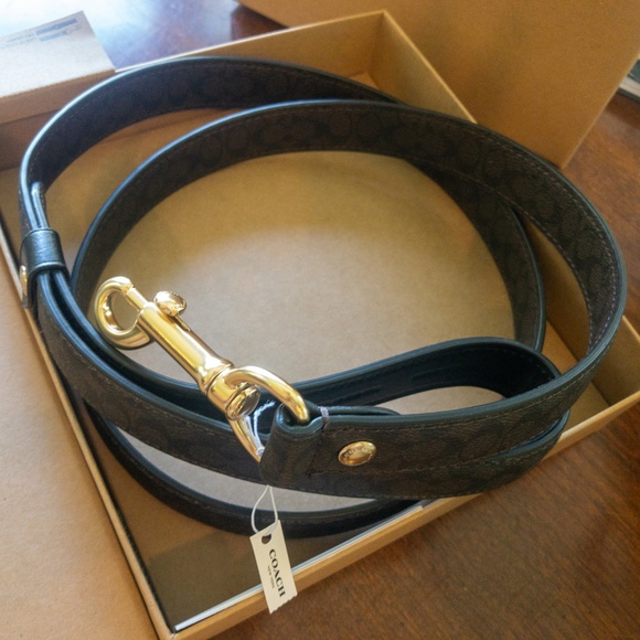 NWT 2 Piece Set: Coach Logo Dog Pet Leash + Collar - Picture 5 of 8